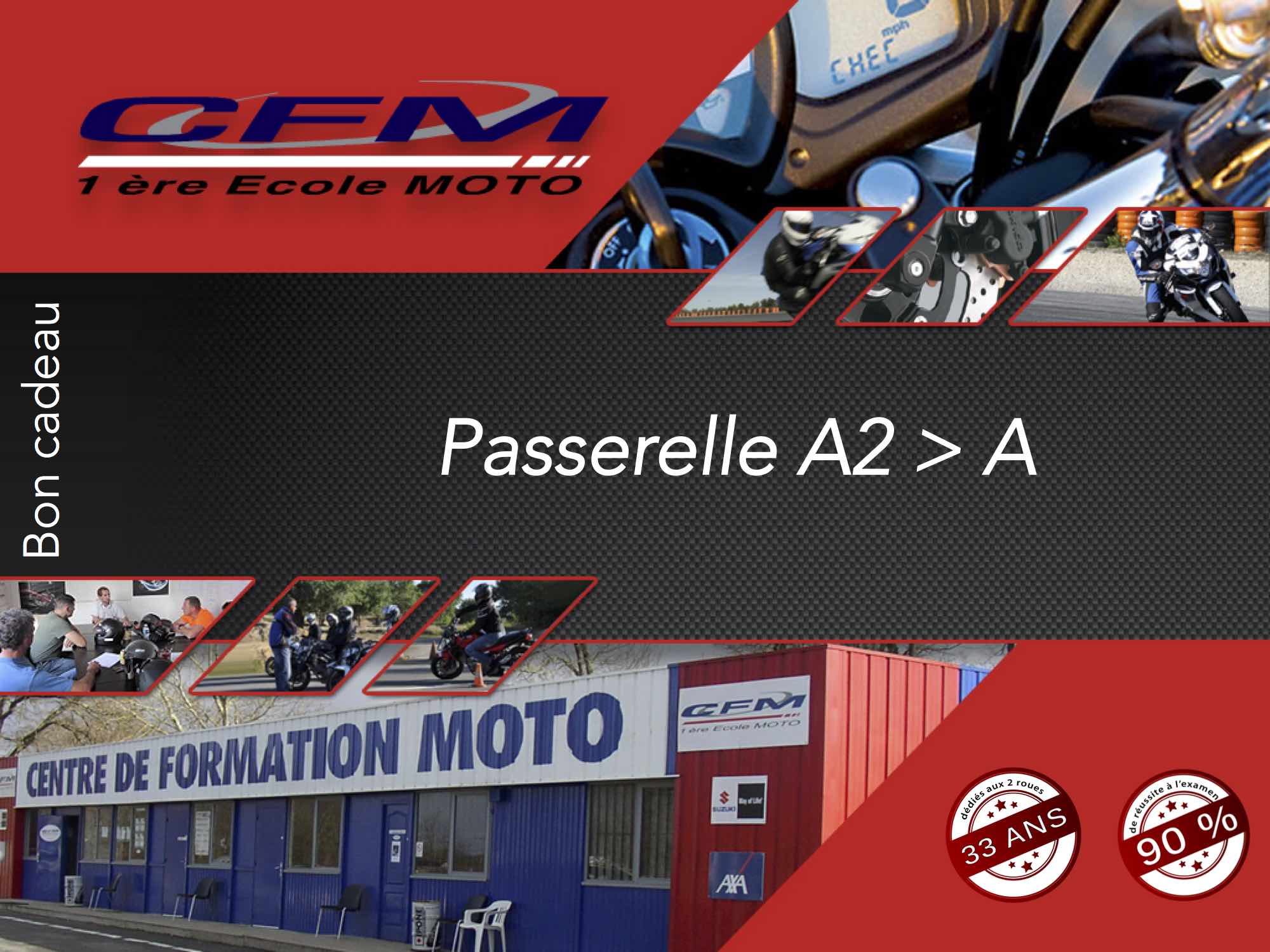 Bon cadeau permis moto passerelle A2 A CFM33.com