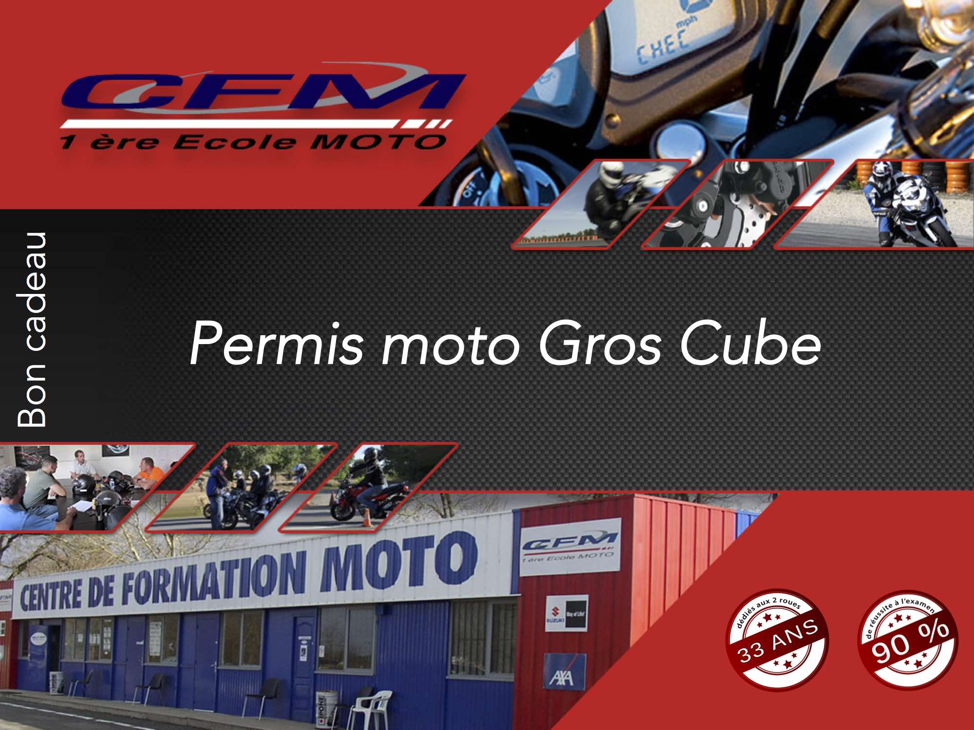 Bon cadeau permis moto gros cube CFM33.com